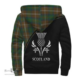 Scottish Chisholm Hunting Tartan Sherpa Hoodie with Family Crest Curve Style Tartan Fleece Hoodie Scottish Plaid Tartan Plaid - ScotsTee - scotstee.com