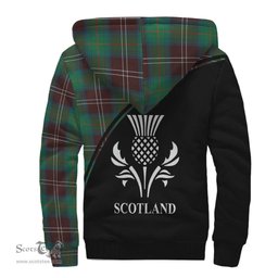 Scottish Chisholm Hunting Ancient Tartan Sherpa Hoodie with Family Crest Curve Style Tartan Fleece Hoodie Scottish Plaid Tartan Plaid - ScotsTee - scotstee.com