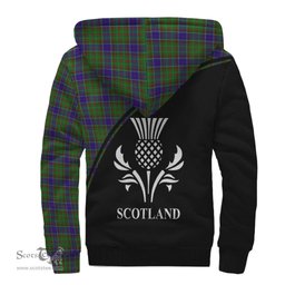 Scottish Adam Tartan Sherpa Hoodie with Family Crest Curve Style Tartan Fleece Hoodie Scottish Plaid Tartan Plaid - ScotsTee - scotstee.com