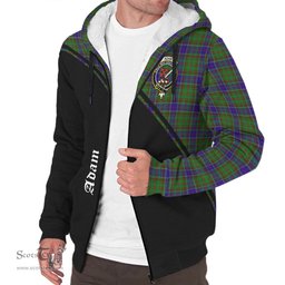 Scottish Adam Tartan Sherpa Hoodie with Family Crest Curve Style Tartan Fleece Hoodie Scottish Plaid Tartan Plaid - ScotsTee - scotstee.com