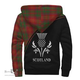 Scottish Burns Tartan Sherpa Hoodie with Family Crest Curve Style Tartan Fleece Hoodie Scottish Plaid Tartan Plaid - ScotsTee - scotstee.com