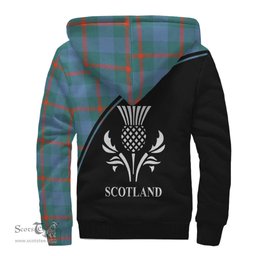 Scottish Agnew Ancient Tartan Sherpa Hoodie with Family Crest Curve Style Tartan Fleece Hoodie Scottish Plaid Tartan Plaid - ScotsTee - scotstee.com