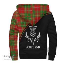 Scottish Burnett Ancient Tartan Sherpa Hoodie with Family Crest Curve Style Tartan Fleece Hoodie Scottish Plaid Tartan Plaid - ScotsTee - scotstee.com