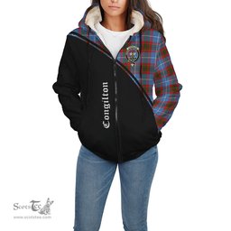 Scottish Congilton Tartan Sherpa Hoodie with Family Crest Curve Style Tartan Fleece Hoodie Scottish Plaid Tartan Plaid - ScotsTee - scotstee.com