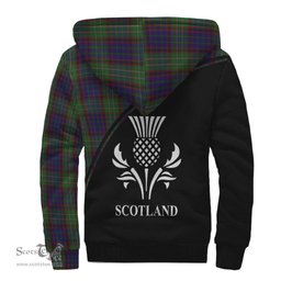 Scottish Cunningham Hunting Tartan Sherpa Hoodie with Family Crest Curve Style Tartan Fleece Hoodie Scottish Plaid Tartan Plaid - ScotsTee - scotstee.com