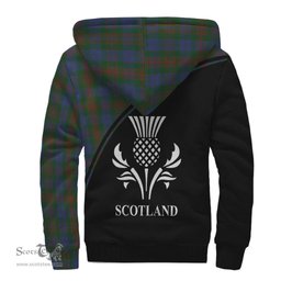 Scottish Buchanan Hunting Tartan Sherpa Hoodie with Family Crest Curve Style Tartan Fleece Hoodie Scottish Plaid Tartan Plaid - ScotsTee - scotstee.com