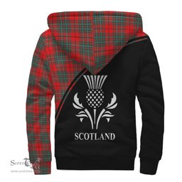 Scottish Cumming Modern Tartan Sherpa Hoodie with Family Crest Curve Style Tartan Fleece Hoodie Scottish Plaid Tartan Plaid - ScotsTee - scotstee.com