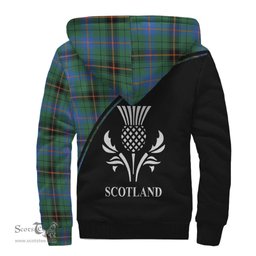 Scottish Davidson Ancient Tartan Sherpa Hoodie with Family Crest Curve Style Tartan Fleece Hoodie Scottish Plaid Tartan Plaid - ScotsTee - scotstee.com