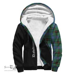 Scottish Davidson Ancient Tartan Sherpa Hoodie with Family Crest Curve Style Tartan Fleece Hoodie Scottish Plaid Tartan Plaid - ScotsTee - scotstee.com