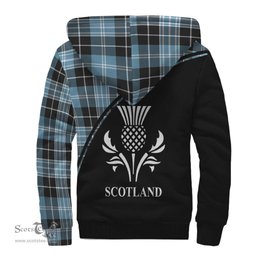 Scottish Clark (Lion) Ancient Tartan Sherpa Hoodie with Family Crest Curve Style Tartan Fleece Hoodie Scottish Plaid Tartan Plaid - ScotsTee - scotstee.com