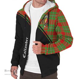 Scottish Callander Modern Tartan Sherpa Hoodie with Family Crest Curve Style Tartan Fleece Hoodie Scottish Plaid Tartan Plaid - ScotsTee - scotstee.com