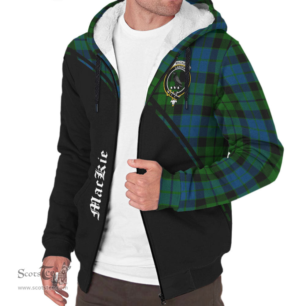 Scottish MacKie Tartan Sherpa Hoodie with Family Crest Curve Style Tartan Fleece Hoodie Scottish Plaid Tartan Plaid - ScotsTee - scotstee.com