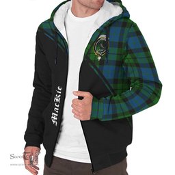 Scottish MacKie Tartan Sherpa Hoodie with Family Crest Curve Style Tartan Fleece Hoodie Scottish Plaid Tartan Plaid - ScotsTee - scotstee.com