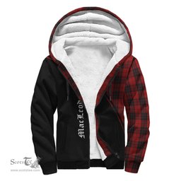 Scottish MacLeod of Raasay Highland Tartan Sherpa Hoodie with Family Crest Curve Style Tartan Fleece Hoodie Scottish Plaid Tartan Plaid - ScotsTee - scotstee.com