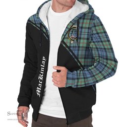 Scottish MacKinlay Ancient Tartan Sherpa Hoodie with Family Crest Curve Style Tartan Fleece Hoodie Scottish Plaid Tartan Plaid - ScotsTee - scotstee.com