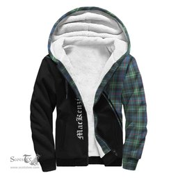 Scottish MacKenzie Ancient Tartan Sherpa Hoodie with Family Crest Curve Style Tartan Fleece Hoodie Scottish Plaid Tartan Plaid - ScotsTee - scotstee.com