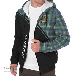 Scottish MacKenzie Ancient Tartan Sherpa Hoodie with Family Crest Curve Style Tartan Fleece Hoodie Scottish Plaid Tartan Plaid - ScotsTee - scotstee.com
