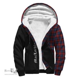 Scottish MacLachlan Tartan Sherpa Hoodie with Family Crest Curve Style Tartan Fleece Hoodie Scottish Plaid Tartan Plaid - ScotsTee - scotstee.com