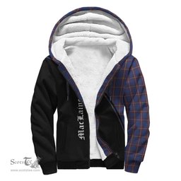 Scottish MacLaine of Lochbuie Tartan Sherpa Hoodie with Family Crest Curve Style Tartan Fleece Hoodie Scottish Plaid Tartan Plaid - ScotsTee - scotstee.com