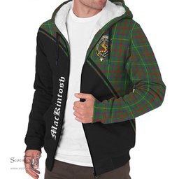 Scottish MacKintosh Hunting Tartan Sherpa Hoodie with Family Crest Curve Style Tartan Fleece Hoodie Scottish Plaid Tartan Plaid - ScotsTee - scotstee.com