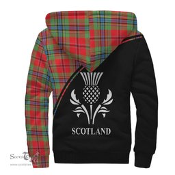 Scottish MacLean of Duart Modern Tartan Sherpa Hoodie with Family Crest Curve Style Tartan Fleece Hoodie Scottish Plaid Tartan Plaid - ScotsTee - scotstee.com