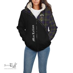 Scottish MacLellan Tartan Sherpa Hoodie with Family Crest Curve Style Tartan Fleece Hoodie Scottish Plaid Tartan Plaid - ScotsTee - scotstee.com