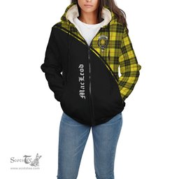 Scottish MacLeod of Lewis Modern Tartan Sherpa Hoodie with Family Crest Curve Style Tartan Fleece Hoodie Scottish Plaid Tartan Plaid - ScotsTee - scotstee.com