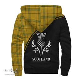 Scottish Houston Tartan Sherpa Hoodie with Family Crest Curve Style Tartan Fleece Hoodie Scottish Plaid Tartan Plaid - ScotsTee - scotstee.com