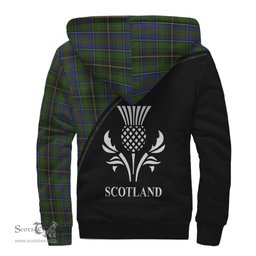 Scottish MacInnes Tartan Sherpa Hoodie with Family Crest Curve Style Tartan Fleece Hoodie Scottish Plaid Tartan Plaid - ScotsTee - scotstee.com