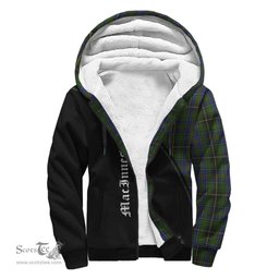 Scottish MacInnes Tartan Sherpa Hoodie with Family Crest Curve Style Tartan Fleece Hoodie Scottish Plaid Tartan Plaid - ScotsTee - scotstee.com