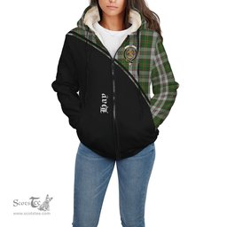 Scottish Hay White Dress Tartan Sherpa Hoodie with Family Crest Curve Style Tartan Fleece Hoodie Scottish Plaid Tartan Plaid - ScotsTee - scotstee.com