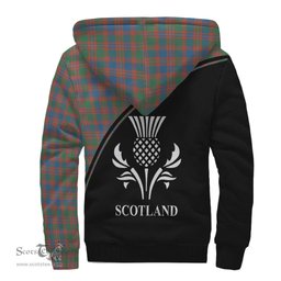 Scottish MacIntyre Ancient Tartan Sherpa Hoodie with Family Crest Curve Style Tartan Fleece Hoodie Scottish Plaid Tartan Plaid - ScotsTee - scotstee.com