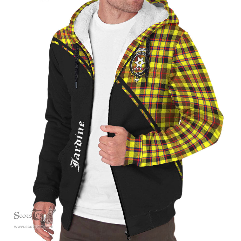Scottish Jardine Modern Tartan Sherpa Hoodie with Family Crest Curve Style Tartan Fleece Hoodie Scottish Plaid Tartan Plaid - ScotsTee - scotstee.com