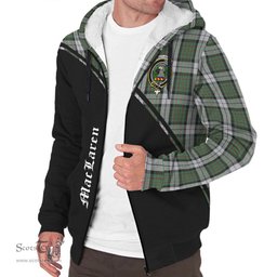 Scottish MacLaren Dress Tartan Sherpa Hoodie with Family Crest Curve Style Tartan Fleece Hoodie Scottish Plaid Tartan Plaid - ScotsTee - scotstee.com