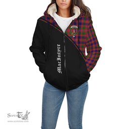 Scottish MacIntyre Modern Tartan Sherpa Hoodie with Family Crest Curve Style Tartan Fleece Hoodie Scottish Plaid Tartan Plaid - ScotsTee - scotstee.com