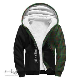 Scottish MacIntosh Hunting Tartan Sherpa Hoodie with Family Crest Curve Style Tartan Fleece Hoodie Scottish Plaid Tartan Plaid - ScotsTee - scotstee.com