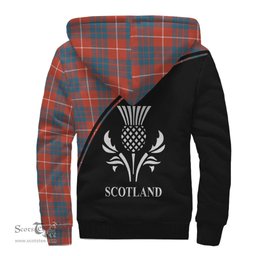 Scottish Hamilton Ancient Tartan Sherpa Hoodie with Family Crest Curve Style Tartan Fleece Hoodie Scottish Plaid Tartan Plaid - ScotsTee - scotstee.com
