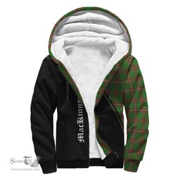 Scottish MacKinnon Hunting Modern Tartan Sherpa Hoodie with Family Crest Curve Style Tartan Fleece Hoodie Scottish Plaid Tartan Plaid - ScotsTee - scotstee.com