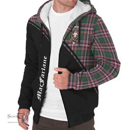 Scottish MacFarlane Hunting Modern Tartan Sherpa Hoodie with Family Crest Curve Style Tartan Fleece Hoodie Scottish Plaid Tartan Plaid - ScotsTee - scotstee.com