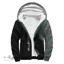 Scottish MacFarlane Hunting Ancient Tartan Sherpa Hoodie with Family Crest Curve Style Tartan Fleece Hoodie Scottish Plaid Tartan Plaid - ScotsTee - scotstee.com