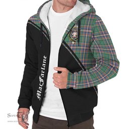 Scottish MacFarlane Hunting Ancient Tartan Sherpa Hoodie with Family Crest Curve Style Tartan Fleece Hoodie Scottish Plaid Tartan Plaid - ScotsTee - scotstee.com