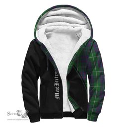 Scottish MacIntyre Hunting Tartan Sherpa Hoodie with Family Crest Curve Style Tartan Fleece Hoodie Scottish Plaid Tartan Plaid - ScotsTee - scotstee.com