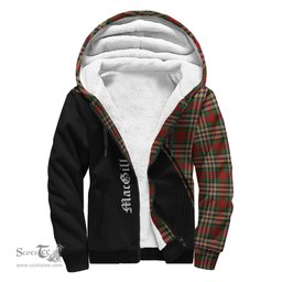 Scottish MacGill Tartan Sherpa Hoodie with Family Crest Curve Style Tartan Fleece Hoodie Scottish Plaid Tartan Plaid - ScotsTee - scotstee.com
