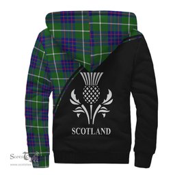 Scottish MacIntyre Hunting Modern Tartan Sherpa Hoodie with Family Crest Curve Style Tartan Fleece Hoodie Scottish Plaid Tartan Plaid - ScotsTee - scotstee.com