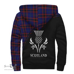 Scottish Home Modern Tartan Sherpa Hoodie with Family Crest Curve Style Tartan Fleece Hoodie Scottish Plaid Tartan Plaid - ScotsTee - scotstee.com