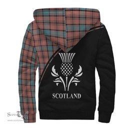 Scottish Hannay Dress Tartan Sherpa Hoodie with Family Crest Curve Style Tartan Fleece Hoodie Scottish Plaid Tartan Plaid - ScotsTee - scotstee.com