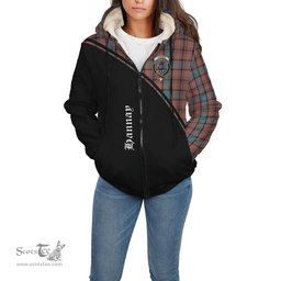 Scottish Hannay Dress Tartan Sherpa Hoodie with Family Crest Curve Style Tartan Fleece Hoodie Scottish Plaid Tartan Plaid - ScotsTee - scotstee.com