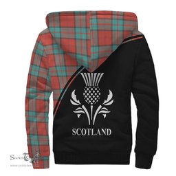 Scottish Dunbar Ancient Tartan Sherpa Hoodie with Family Crest Curve Style Tartan Fleece Hoodie Scottish Plaid Tartan Plaid - ScotsTee - scotstee.com