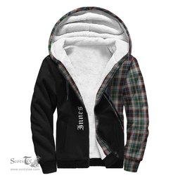 Scottish Innes Dress Tartan Sherpa Hoodie with Family Crest Curve Style Tartan Fleece Hoodie Scottish Plaid Tartan Plaid - ScotsTee - scotstee.com