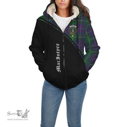 Scottish MacIntyre Inglis Tartan Sherpa Hoodie with Family Crest Curve Style Tartan Fleece Hoodie Scottish Plaid Tartan Plaid - ScotsTee - scotstee.com